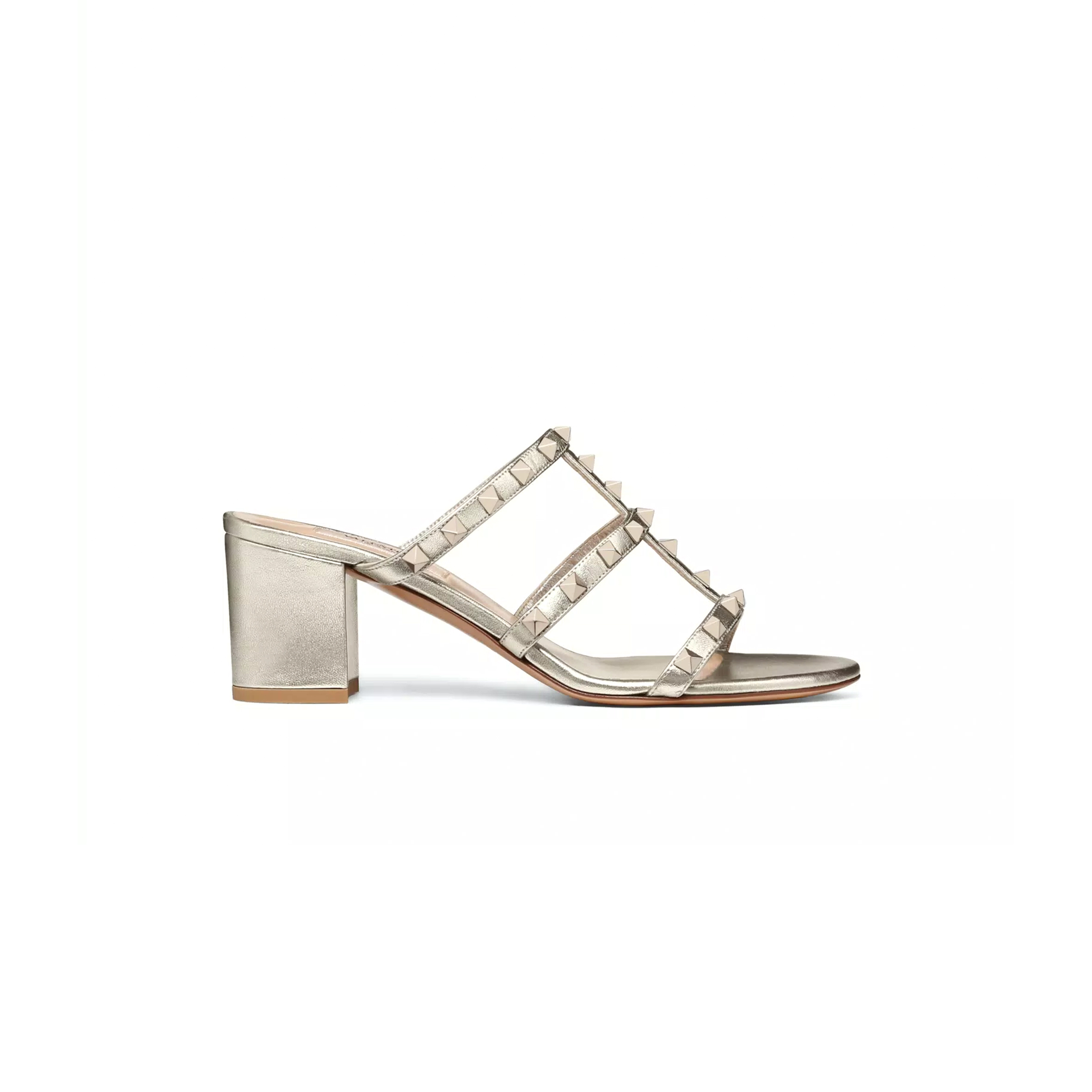VALENTINO ROCKSTUD METALLIC CALFSKIN LEATHER SLIDE SANDAL 60MM 5W2S0C47JXH_S69 VALENTINO ROCKSTUD METALLIC CALFSKIN LEATHER SLIDE SANDAL 60MM 5W2S0C47JXH_S69